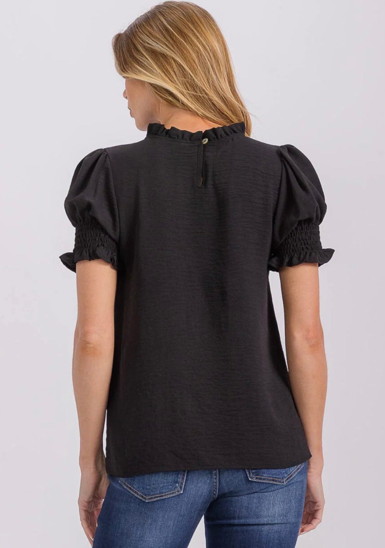 Short Puff Sleeve Blouse