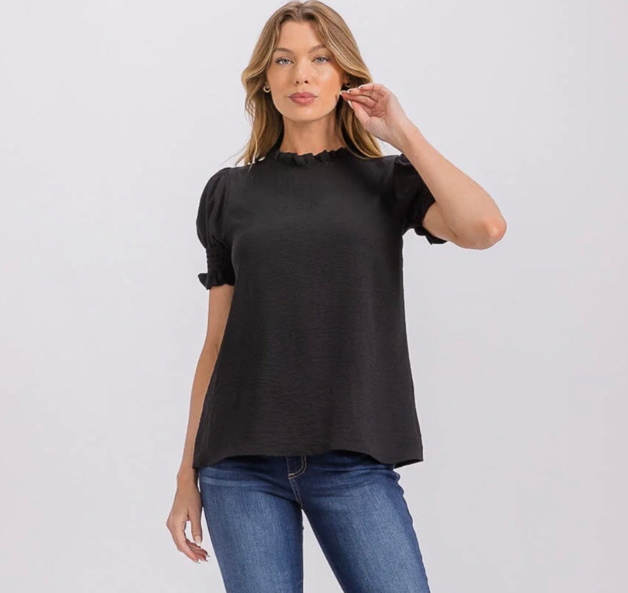 Short Puff Sleeve Blouse
