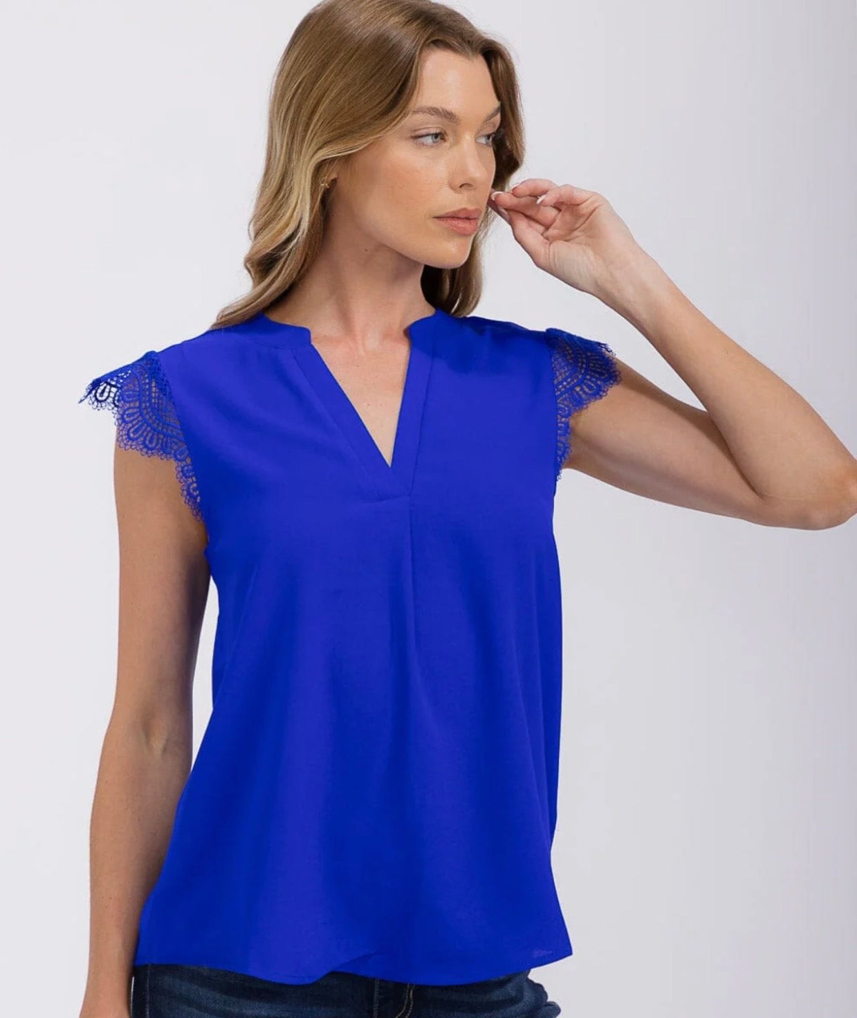Short Sleeve V-Neck Blouse