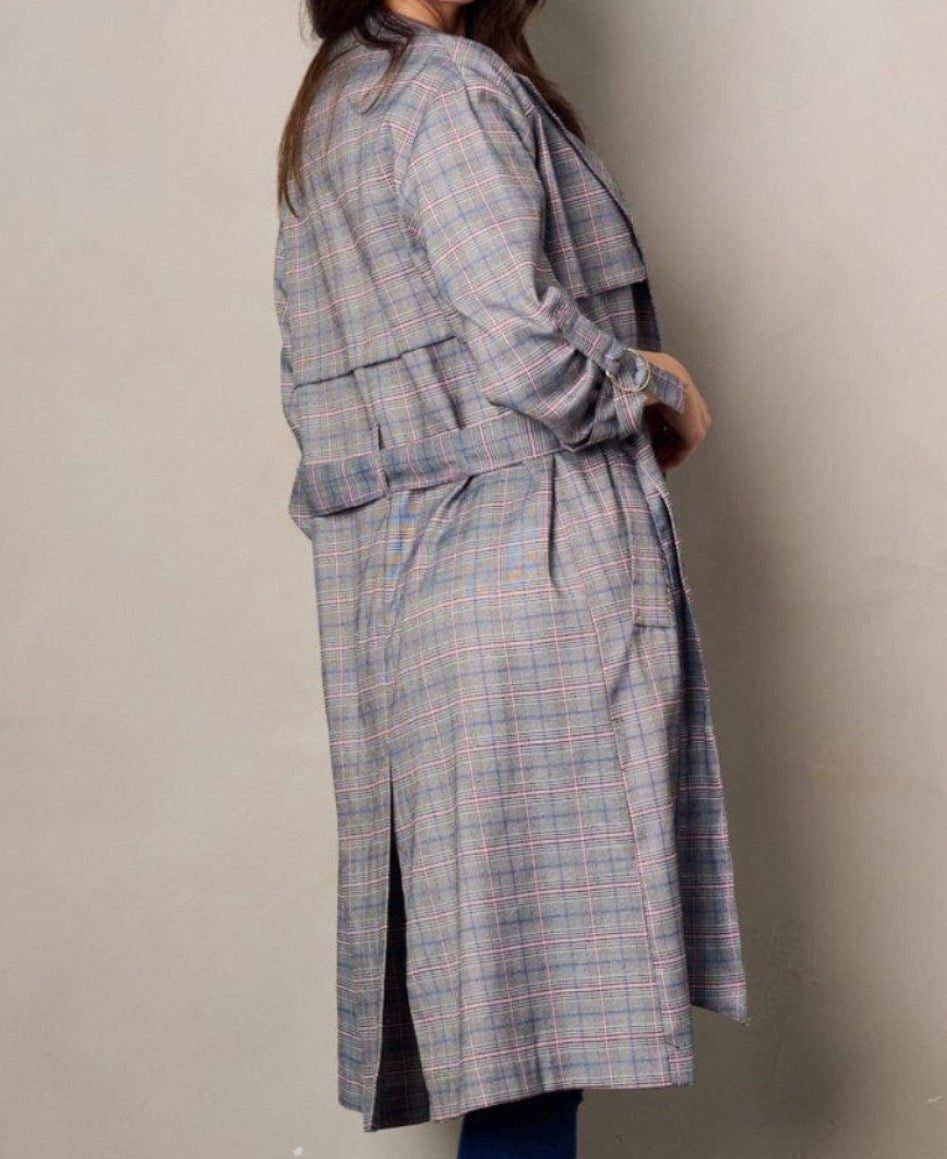 Long Plaid Coat