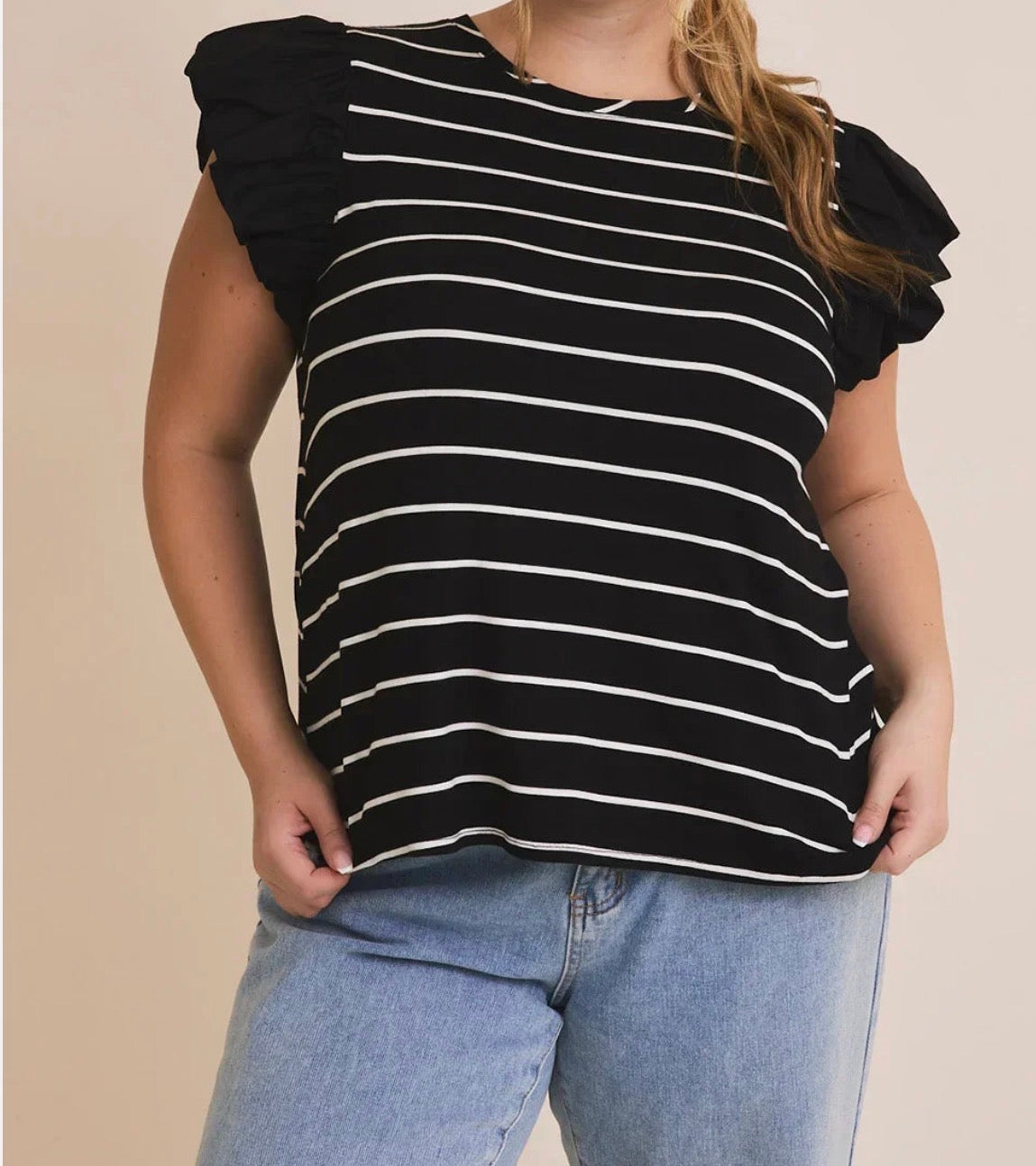 Short Sleeve Ruffle (Plus Size)