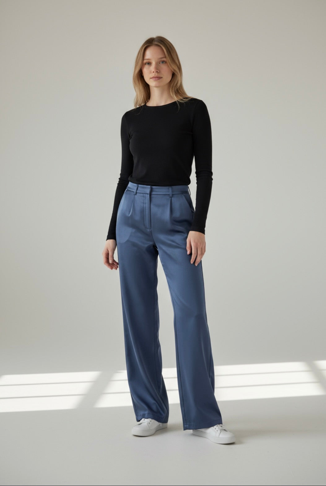 Blue Silk Pants