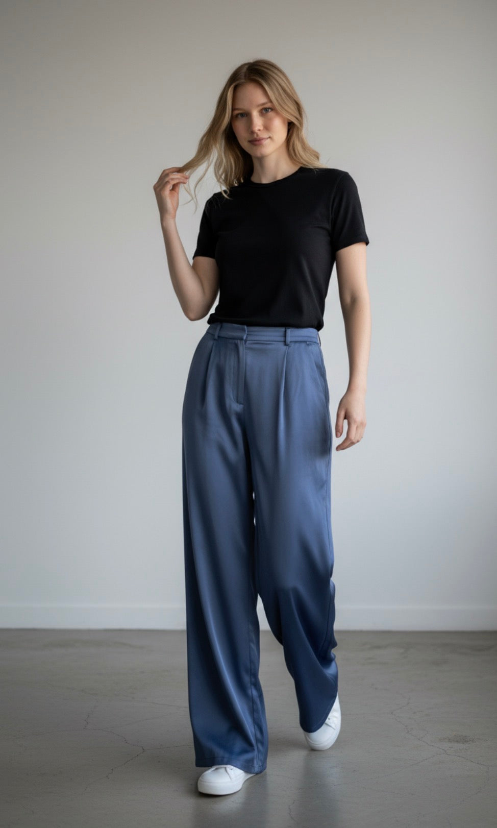 Blue Silk Pants