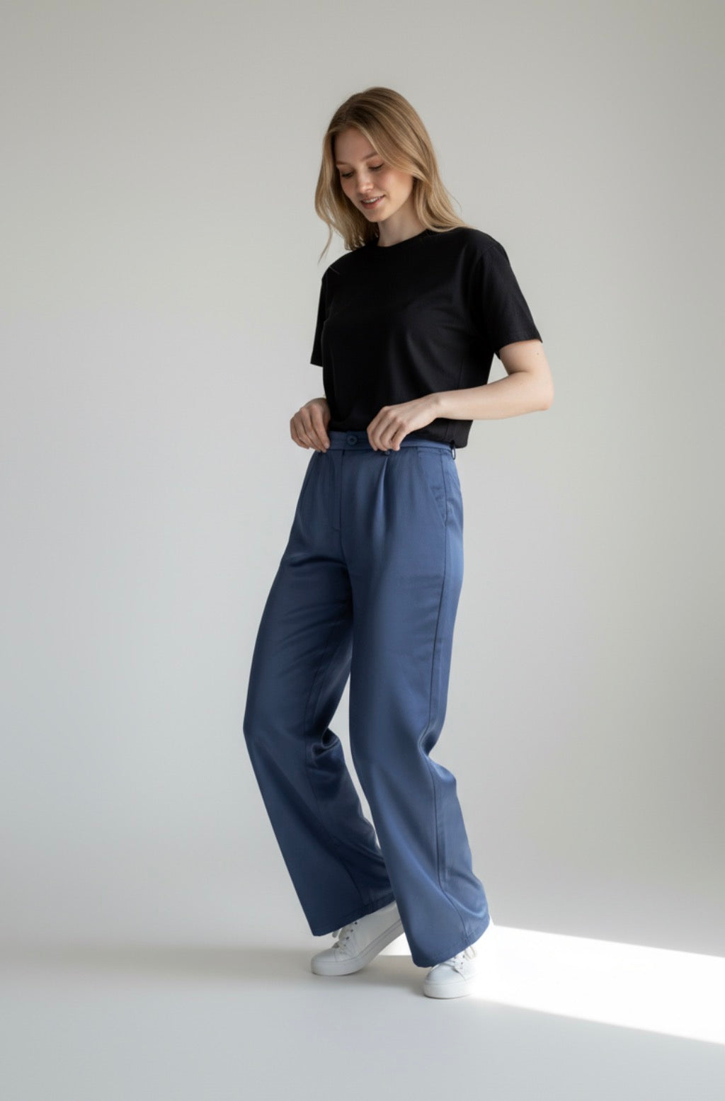 Blue Silk Pants