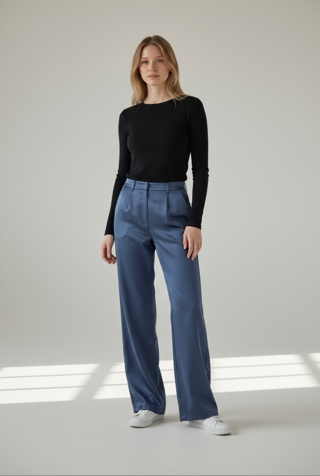 Blue Silk Pants