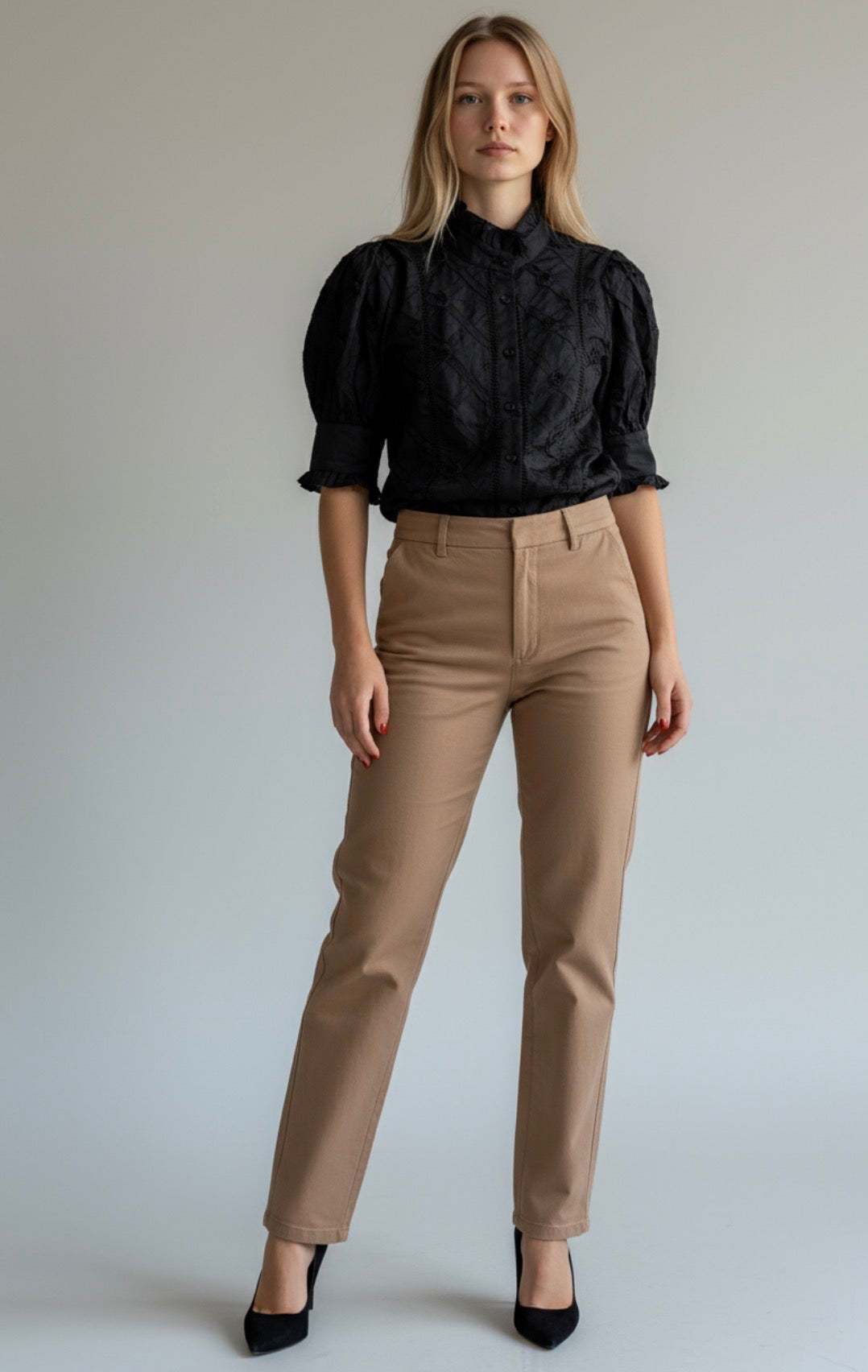 Puff Sleeve Button-Up Top