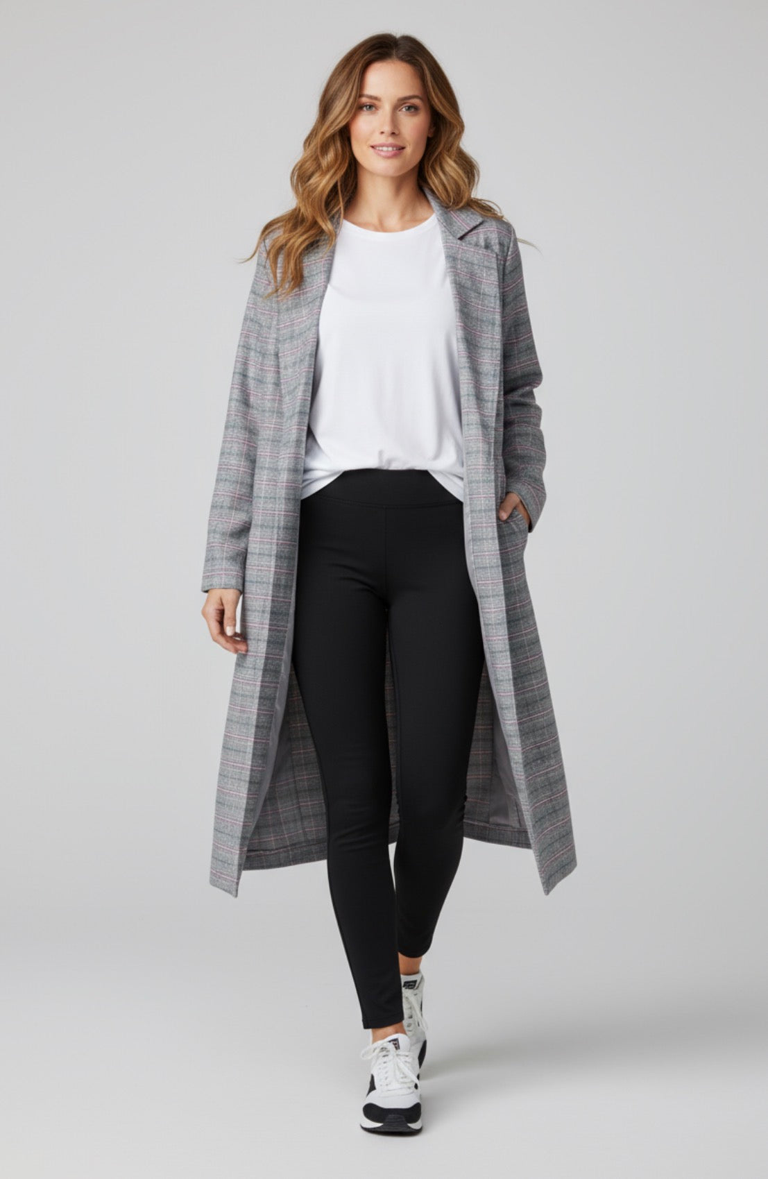 Long Plaid Coat