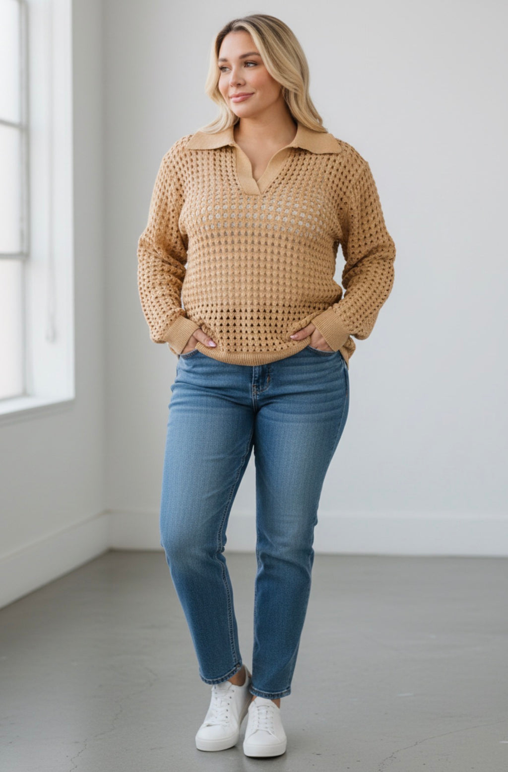 Loose Fit Knit Top (Plus Size)