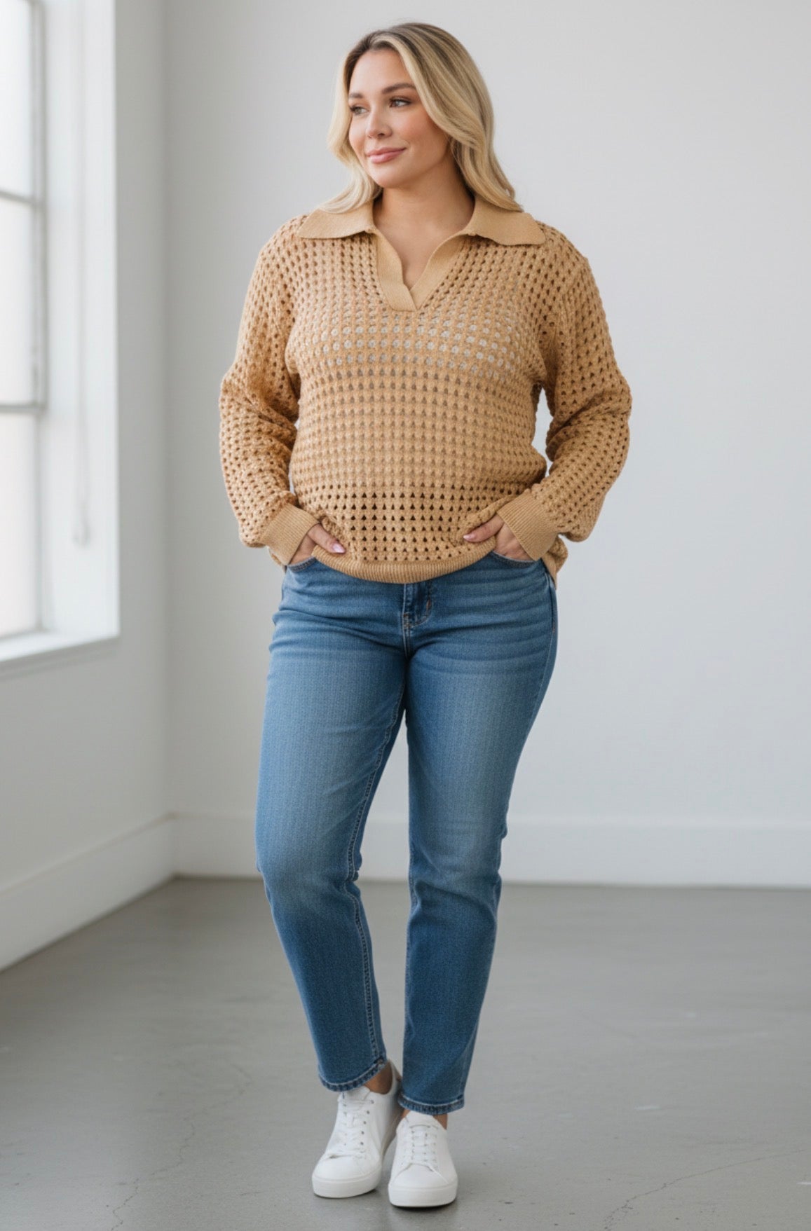 Loose Fit Knit Top (Plus Size)