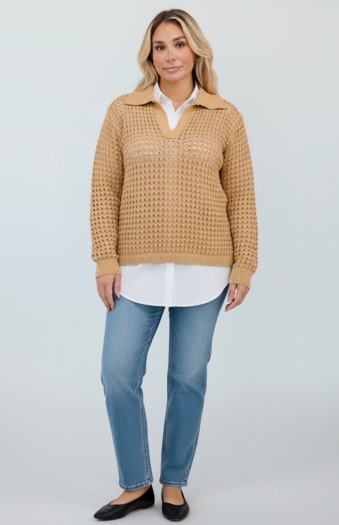 Loose Fit Knit Top (Plus Size)