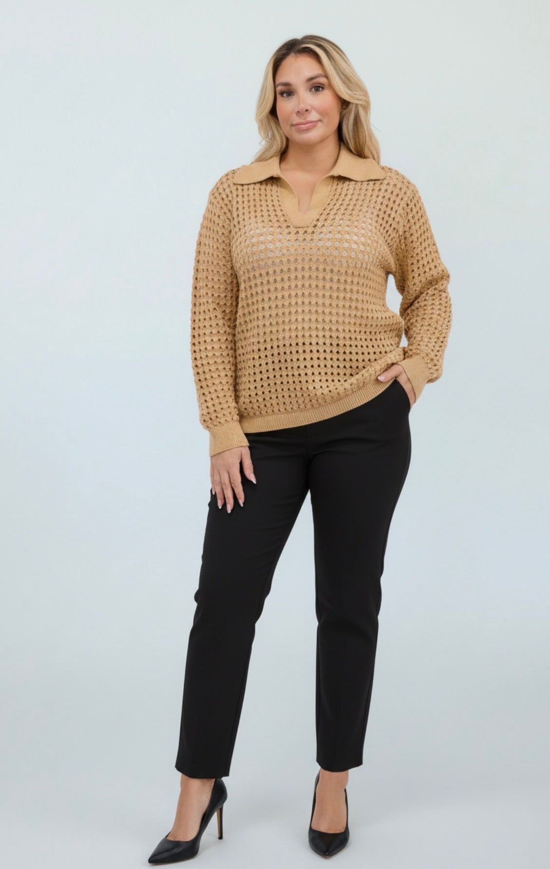 Loose Fit Knit Top (Plus Size)