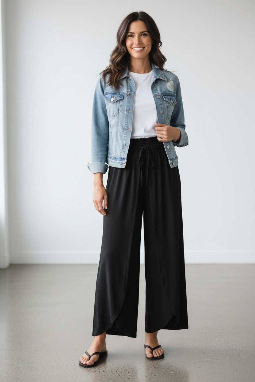 High-Waisted Side Slit Pants