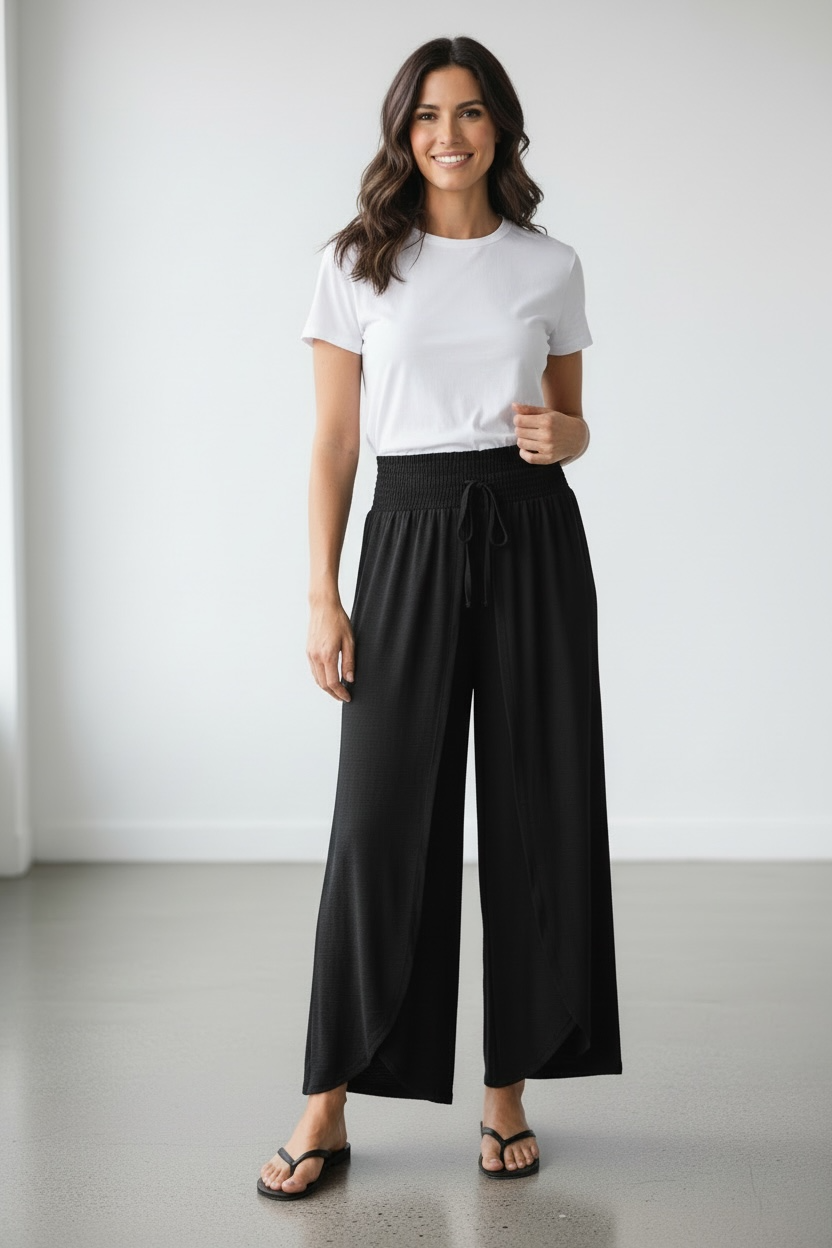 High-Waisted Side Slit Pants